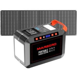 MARBERO 148Wh Solar Generator with Solar Panel Included Portable Power Station 200W with Foldable Solar Panel 40W Set for Camping Outdoor Hiking Fishing Emergency