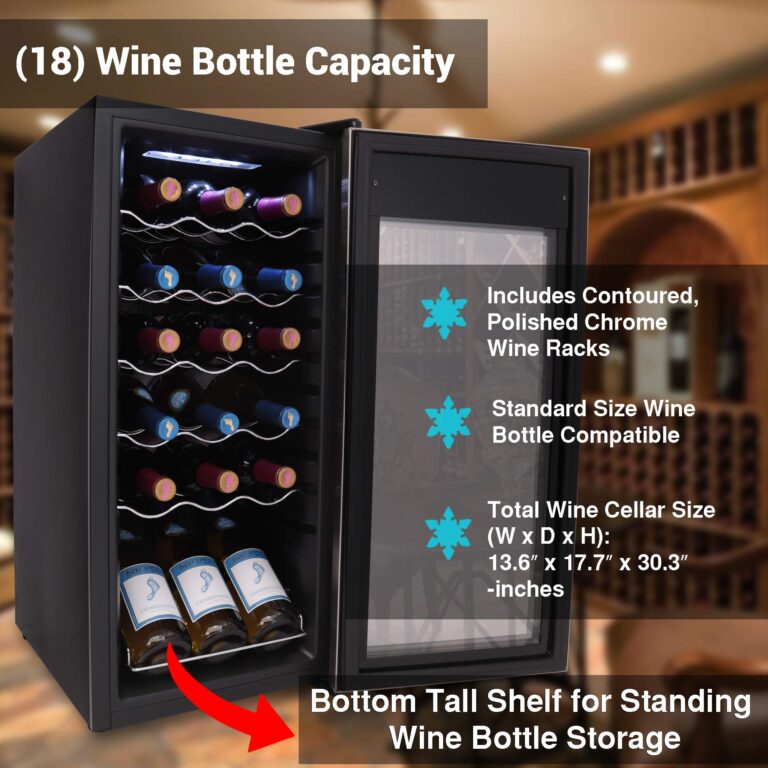 NutriChef PKCWC18 Cooler, 18 Bottle, Stainless Steel - Image 6