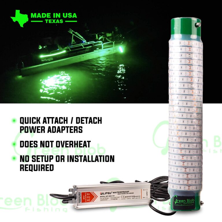 Green Blob Outdoors New Underwater Fishing Light 7500 or 15000 Lumen with 30ft or 50ft 110 Volt AC Power Cord, Crappie, Snook, Catfish, Striper, Bait, Fish Attractor (15000, 50Ft Cord) Made in Texas - Image 7