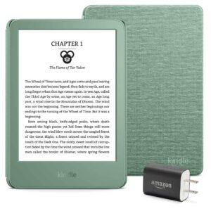 Kindle Essentials Bundle including Kindle (2024 release) - Matcha, Fabric Cover - Matcha, and Power Adapter