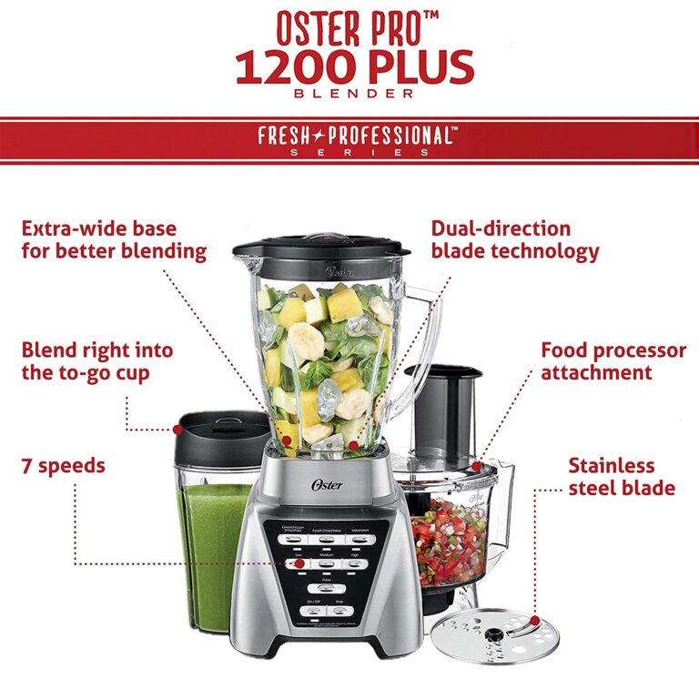 Oster Blender | Pro 1200 with Glass Jar, 24-Ounce Smoothie Cup and Food Processor Attachment, Brushed Nickel - BLSTMB-CBF-000 - Image 11