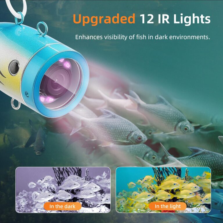 Eyoyo Portable Underwater Fishing Camera Waterproof 1000TVL Video Fish Finder 7 inch LCD Monitor 12pcs IR Infrared Lights for Ice Lake and Boat Fishing (50m Cable) - Image 6