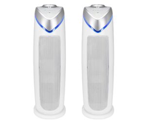 GermGuardian Air Purifier with HEPA 13 Filter, Removes 99.97% of Pollutants, Covers 743 Sq. Foot Room in 1 Hour, UV-C Light Helps Reduce Germs, 22 Inch, 2-Pack, White, AC4825W2PK