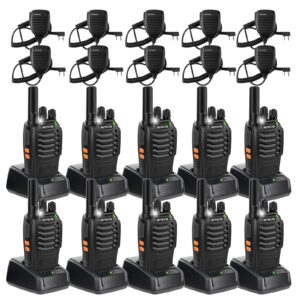 Retevis H-777 Walkie Talkies with Mic, Adults 2 Way Radios Long Range Rechargeable, License-Free, Crystal Audio, for School Work Construction Site(10 Pack)