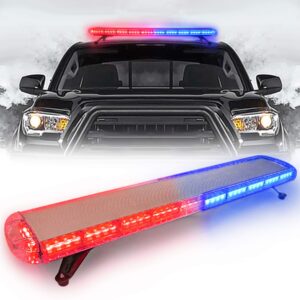 CUMART 47" 88 Red Blue LED Light Bar Fit For Police Cops Vehicles Truck Cars Extreme High Intensity Construction Emergency Warning Strobe Rooftop Low Profile Law Enforcement Hazard Flashing Universal