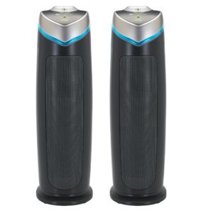GermGuardian Air Purifier for Home with HEPA Pure Filter, for Wildfire Smoke, Pet Dander, Pollen, Odors, Large Rooms Up To 743 Sq. Ft., Removes 99.97% Pollutants, UV-C, 2-Pack, 22", AC48252PK, Gray