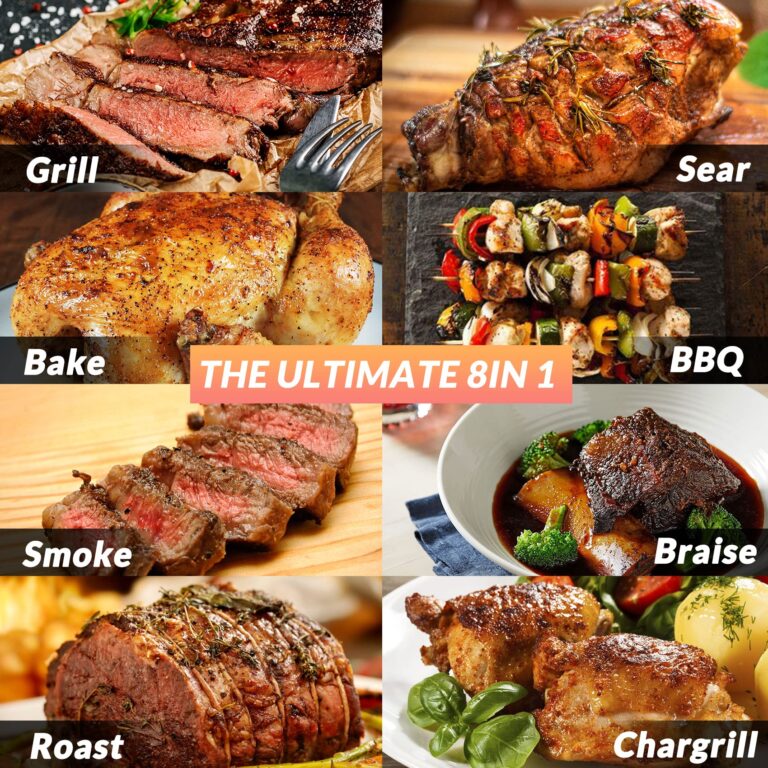Onlyfire BBQ Wood Pellet Grill Smoker with Digital Control, LED Screen, Meat Probe & 2 Tiers Cooking Area, Portable Tabletop Grilling Stove for BBQ, Smoke, Bake and Roast, RV Camping, Blue - Image 2