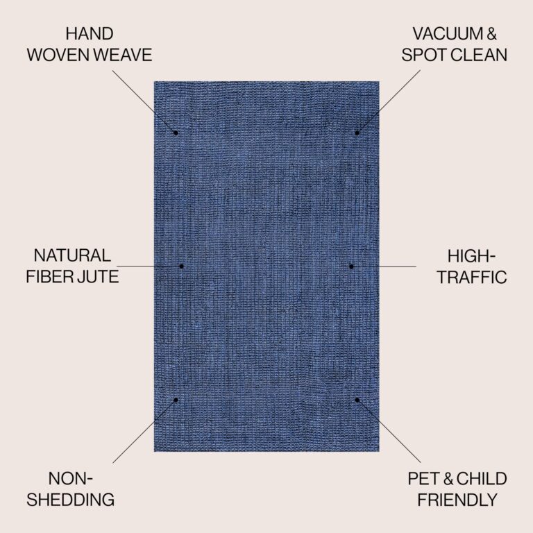 JONATHAN Y NRF102D-9SQ Pata Hand Woven Chunky Jute Navy 9' Square Area Rug, Bohemian, Transitional, Rustic for Home, Bedroom, Living Room, Kitchen, Entryway/Hallway - Image 7