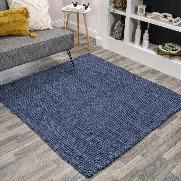 JONATHAN Y NRF102D-9SQ Pata Hand Woven Chunky Jute Navy 9' Square Area Rug, Bohemian, Transitional, Rustic for Home, Bedroom, Living Room, Kitchen, Entryway/Hallway