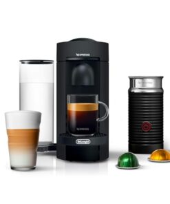 Nespresso Vertuo Plus Deluxe Coffee and Espresso Maker by De'Longhi, Matte Black with Aeroccino Milk Frother