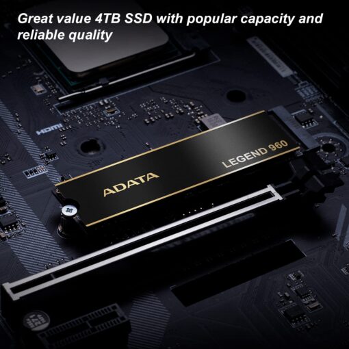 ADATA 4TB SSD Legend 960, NVMe PCIe Gen4 x 4 M.2 2280, Speed up to 7,400MB/s, Internal Solid State Drive for PS5 with Heatsink, Gaming, High Performance Computing, Super Endurance with 3D NAND - Image 4