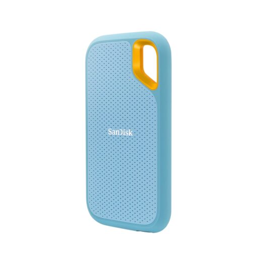 SanDisk 4TB Extreme Portable SSD - Up to 1050MB/s, USB-C, USB 3.2 Gen 2, IP65 Water and dust Resistance, Updated Firmware, Sky Blue - External Solid State Drive - SDSSDE61-4T00-G25B