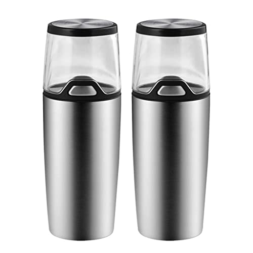 DFHBFG Electric Pepper Mill Stainless Steel Automatic Salt and Pepper Grinder With LED Light Thickness Adjustment Kitchen Spice Mill
