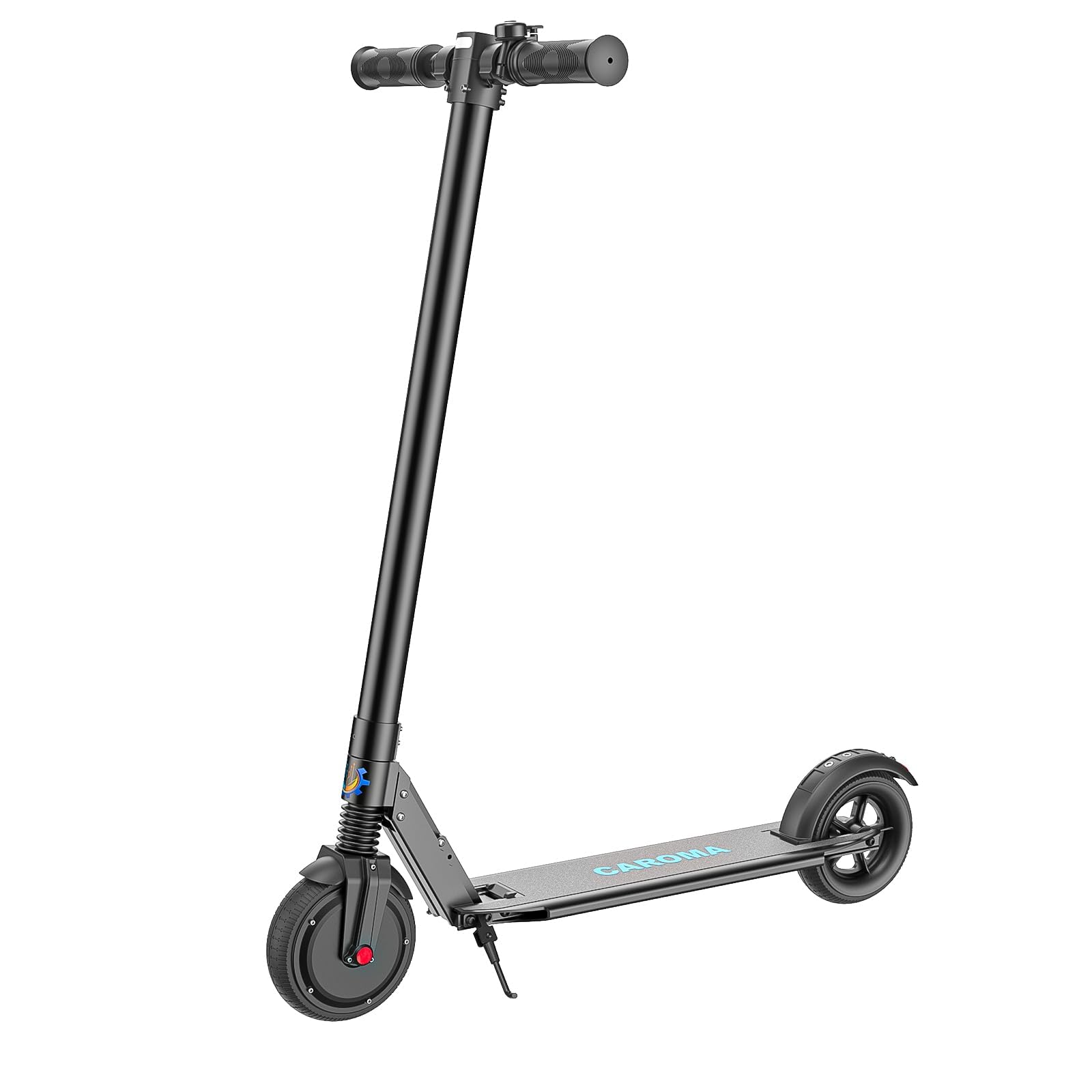 Caroma Electric Scooter, 250W Motor, 17 Miles Range & 15.5 Mph, 6.5" Solid Tires, Commuting Electric Scooter for Adults, Electronic Brake, Portable Folding E Scooter(Matt Black)