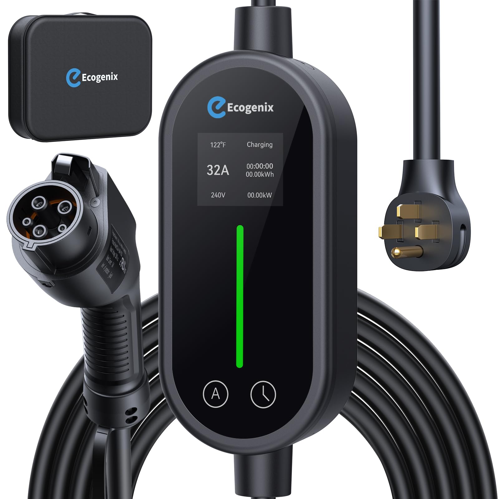 Level 2 Electric Vehicle (EV) Charger (32Amp, 220V-240V, NEMA 14-50P), Fast, Adjustable Current/Delay Charging, Electric Car Charger Level 2, Portable Home/Outdoor EVSE, Fit for All SAE J1772 Evs