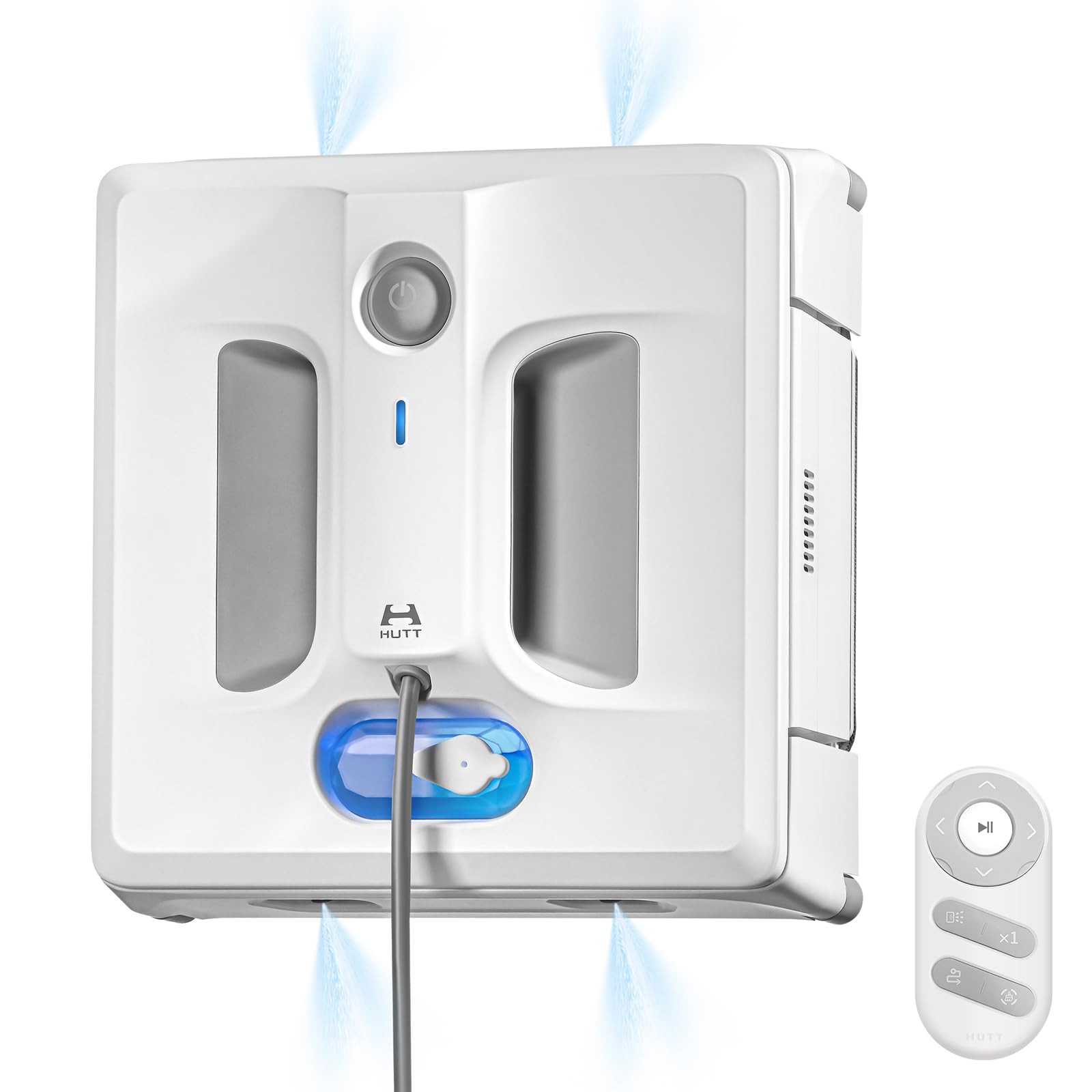 HUTT Auto Window Cleaning Robot A1, Upgraded 4 Water Spray & 6000PA High Suction Power Window Cleaner with Laser Sensor Detection, Perfect for High-Rise Windows, Tiles and Glass (A1)