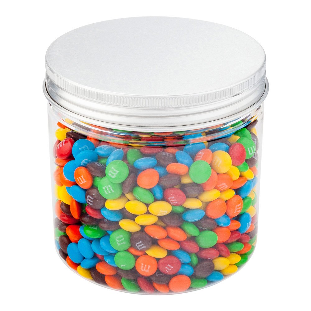 Restaurantware 16.5 Ounce Plastic Mason Jars 100 Airtight Food Storage Jars - Aluminum Lids Included Round Clear Plastic Kitchen Storage Containers Store Snacks Candies Ingredients And More